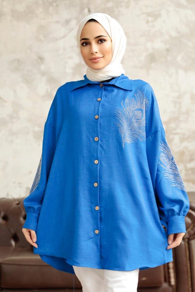 Sax Blue Hijab Tunic 11351SX - 2
