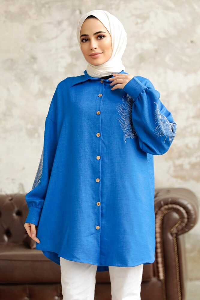 Sax Blue Hijab Tunic 11351SX - 3