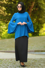 Neva Style - Sax Blue Hijab Tunic 52430SX - Thumbnail