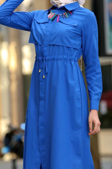 Neva Style - Sax Blue Hijab Tunic 6150SX - 3