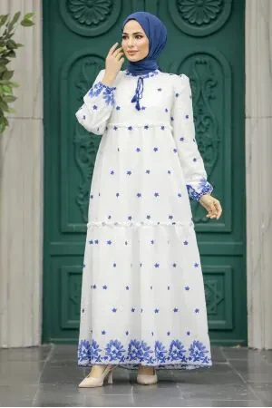 Sax Blue Long Dress 1381SX 