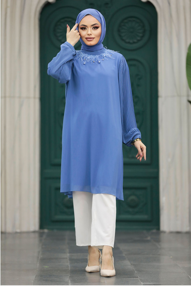 Neva Style - Sax Blue Modest Tops 24032SX - 3