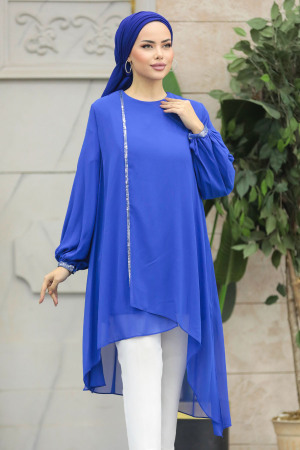 Neva Style - Sax Blue Modest Tunic 24030SX - 2