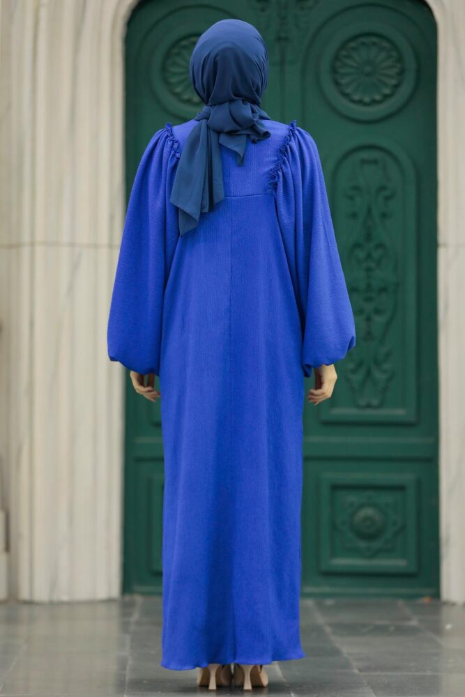 Sax Blue Muslim Dress 5887SX - 2