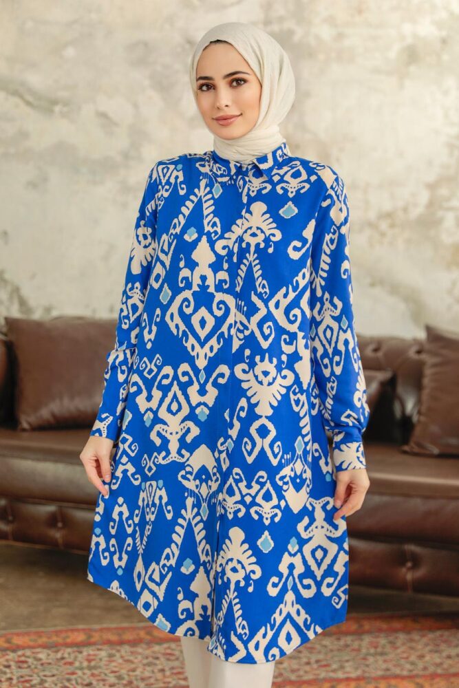 Neva Style - Sax Blue Women Tunic 11627SX - 1