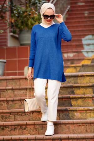Tunique longue en maille – Bleu roi 18120SX 