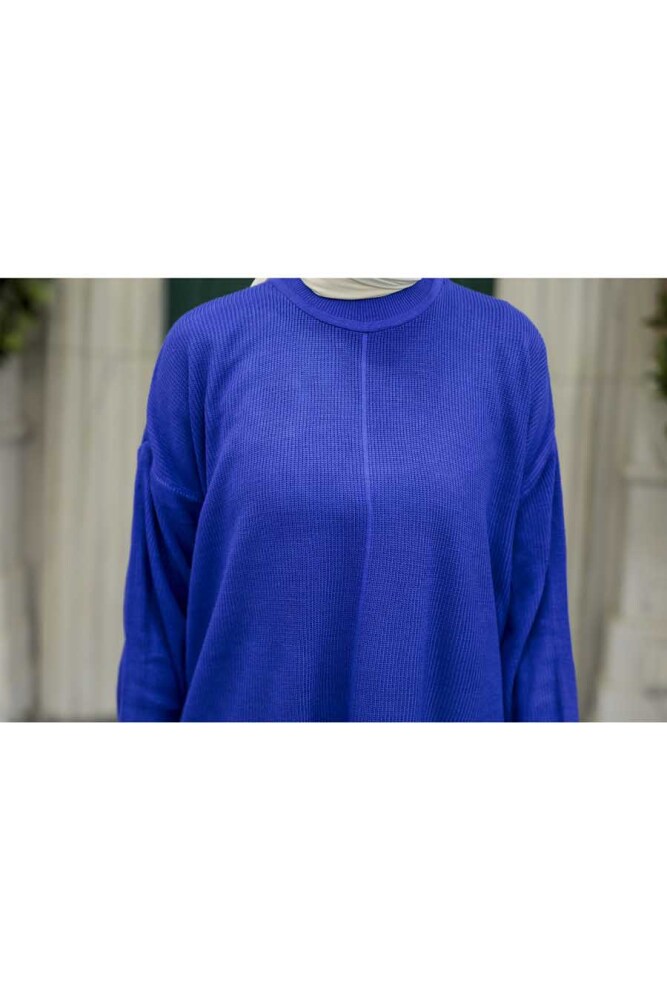 Neva Style - Sax Mavisi Tesettür Triko Tunik 18441SX - 2