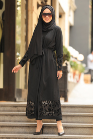 Neva Style - Siyah Tesettür Abaya 221146S - Thumbnail