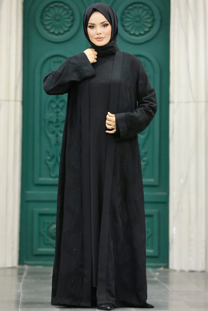 Neva Style - Siyah Tesettür Abaya 32171S - 5