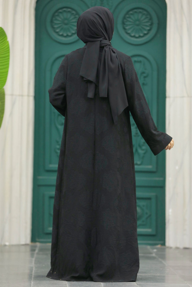 Neva Style - Siyah Tesettür Abaya 32171S - 6