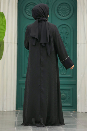Neva Style - Siyah Tesettür Abaya 32261S - 6