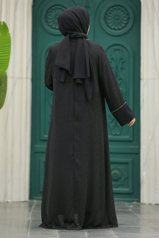 Neva Style - Siyah Tesettür Abaya 32261S - 6