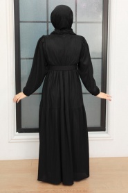 Neva Style - Siyah Tesettür Elbise 11015S - Thumbnail