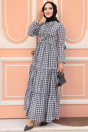 Neva Style - Siyah Tesettür Elbise 2702S - 1