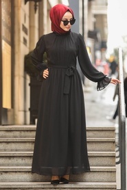 Neva Style - Siyah Tesettür Elbise 51202S - Thumbnail
