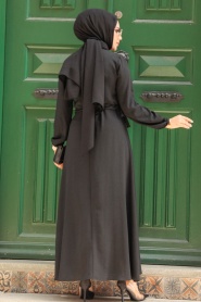 Neva Style - Siyah Tesettür Elbise 6314S - Thumbnail