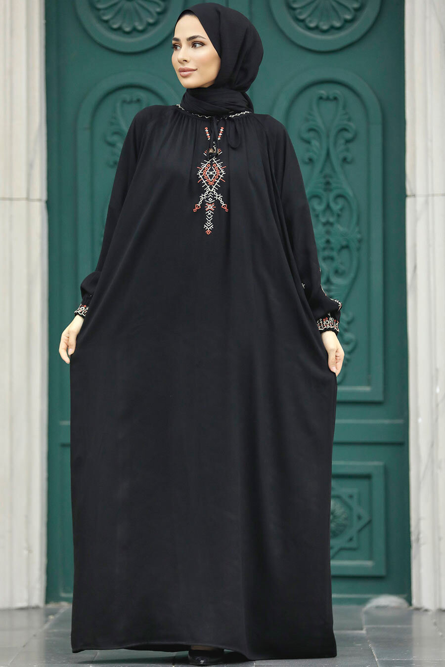 Neva Style - Siyah Tesettür Elbise 90021S