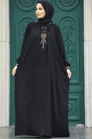 Neva Style - Siyah Tesettür Elbise 90021S - Thumbnail