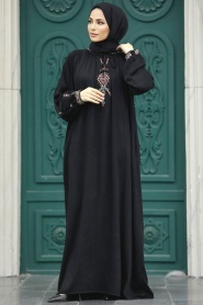 Neva Style - Siyah Tesettür Elbise 90021S - Thumbnail