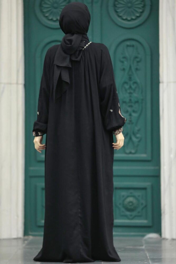 Neva Style - Siyah Tesettür Elbise 90021S - 4