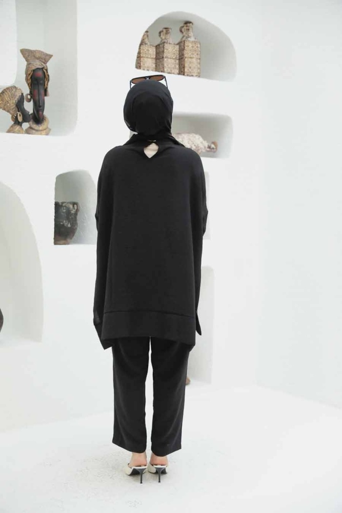 Neva Style - Siyah Tesettür İkili Takım 13010S - 5