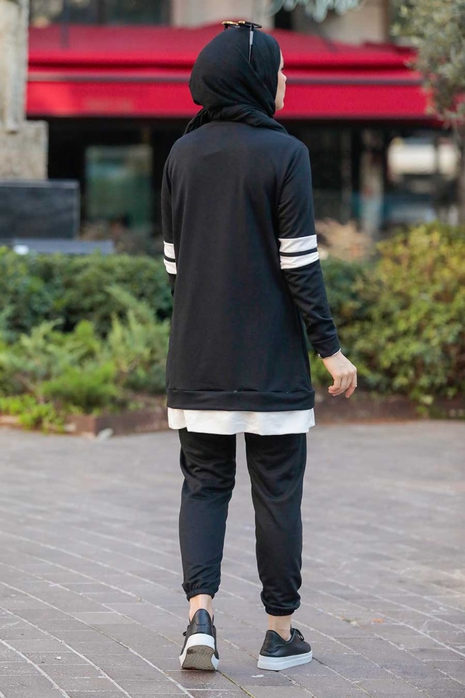 Neva Style - Siyah Tesettür İkili Takım 55990S - 7