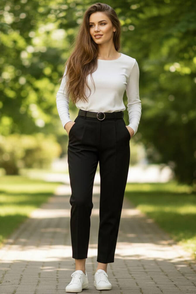  Siyah Tesettür Pantolon 10621S - 1