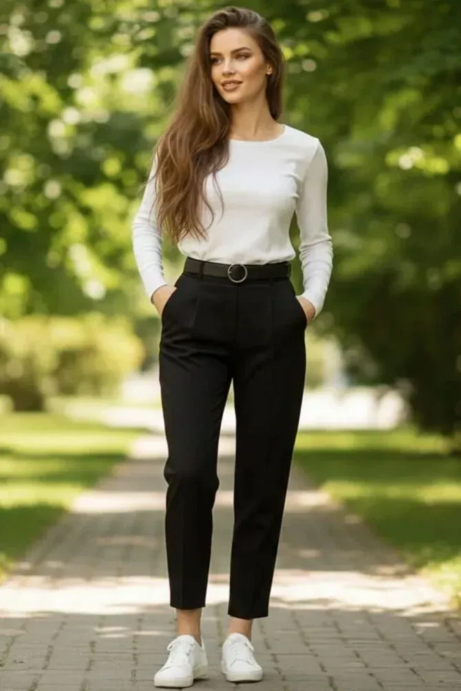  Siyah Tesettür Pantolon 10621S - 1