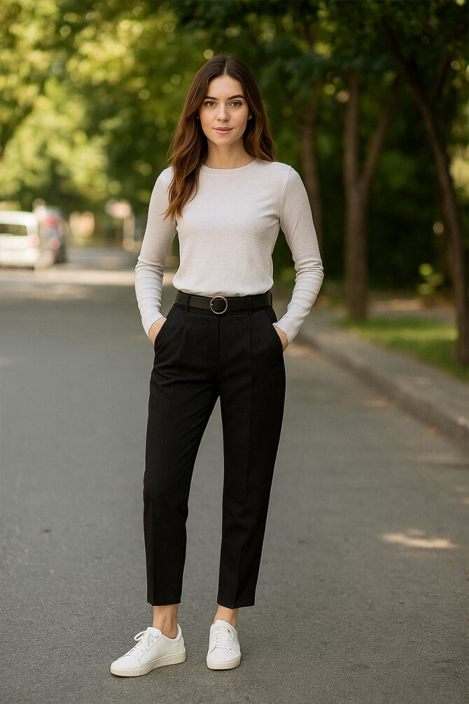  Siyah Tesettür Pantolon 10621S - 1