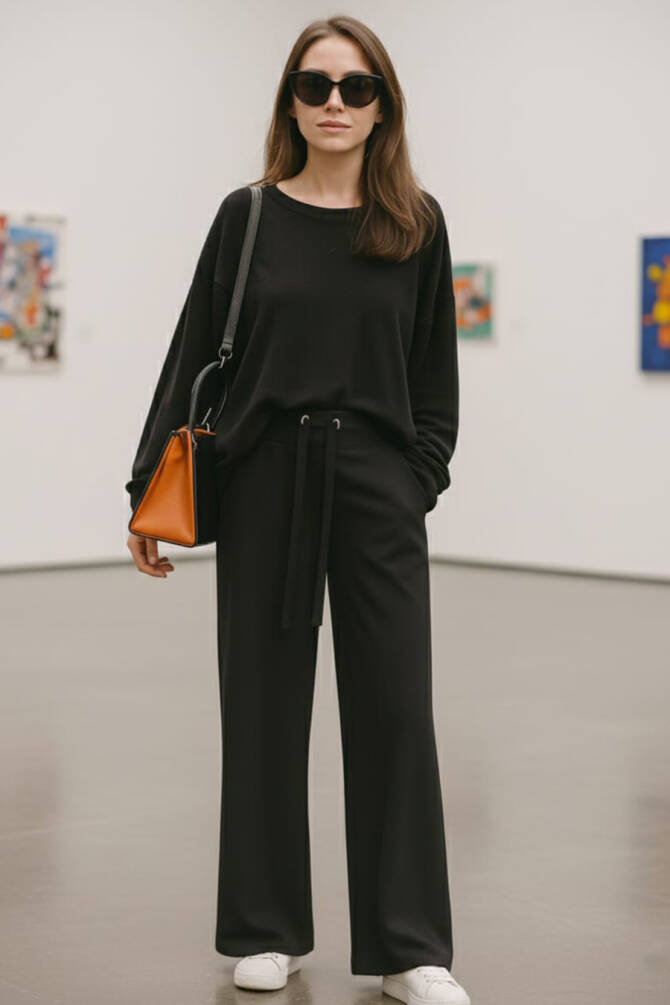  Siyah Tesettür Pantolon 1081S - 1