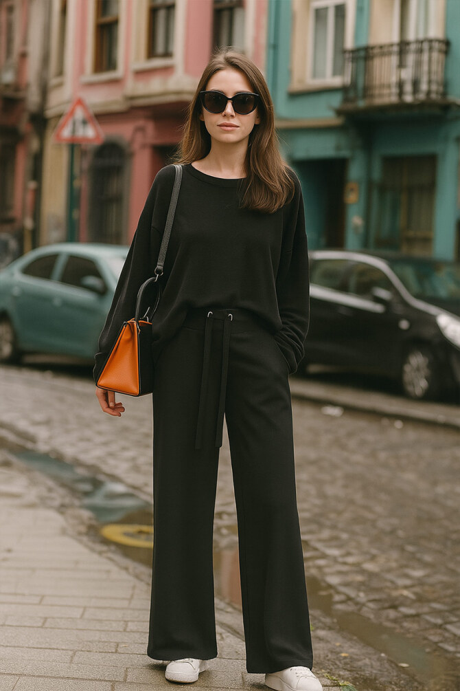 Neva Style - Siyah Tesettür Pantolon 1081S - 1