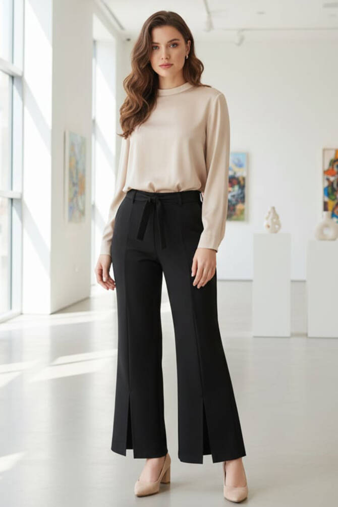  Siyah Tesettür Pantolon 1082S - 1