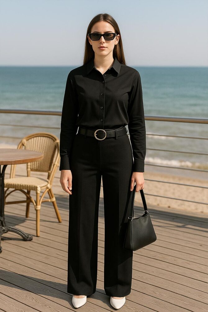 Neva Style - Siyah Tesettür Pantolon 1087S - 1