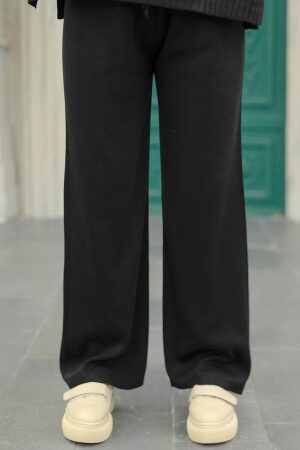  Siyah Tesettür Triko Pantolon 40102S - 1