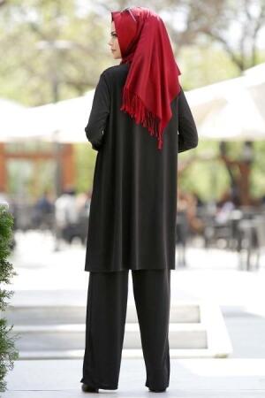 Neva Style - Sandy Siyah Tunik - Pantolon Takım - 3