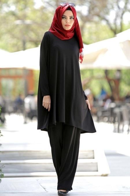 Neva Style - Sandy Siyah Tunik - Pantolon Takım - 2