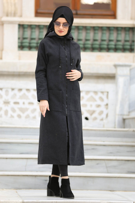 Neva Style - Smoke Color Hijab Coat 20171FU