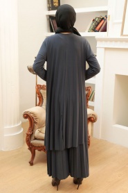 Neva Style - Smoke Color Hijab For Women Dual Suit 41612FU - Thumbnail