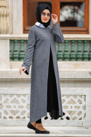 Neva Style - Smoke Color Hijab Trico Tunic 2885FU - Thumbnail
