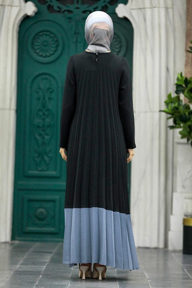 Smoke Color Long Hijab Dress 7684FU - 3