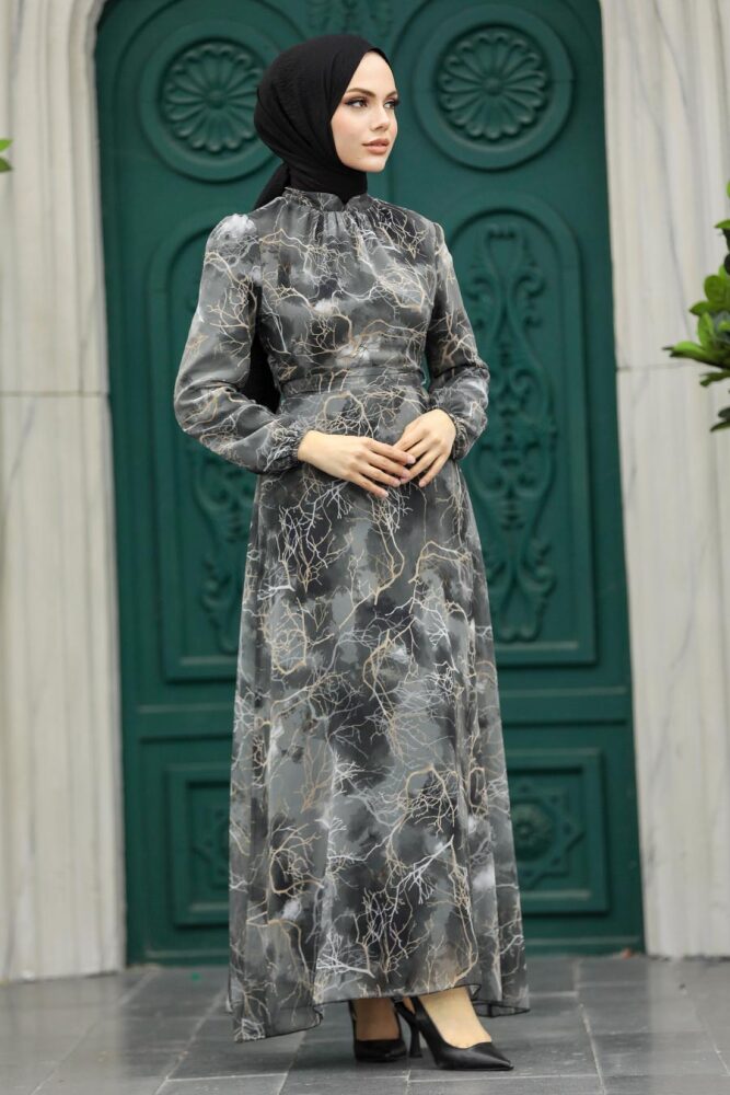 Smoke Color Women Dress 27951FU - 2
