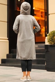 Neva Style - Smoked Hijab Coat 6029FU - Thumbnail