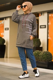 Neva Style - Smoked Hijab Sweatshirt 1143FU - Thumbnail