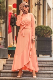 Neva Style - Somon Tesettür Çapraz Elbise 4041SMN - Thumbnail
