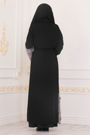 Neva Style - Stone Abaya Suit 9185TAS - Thumbnail