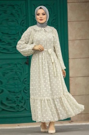 Neva Style - Stone Long Muslim Dress 13181TAS - Thumbnail