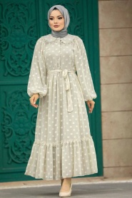 Neva Style - Stone Long Muslim Dress 13181TAS - Thumbnail