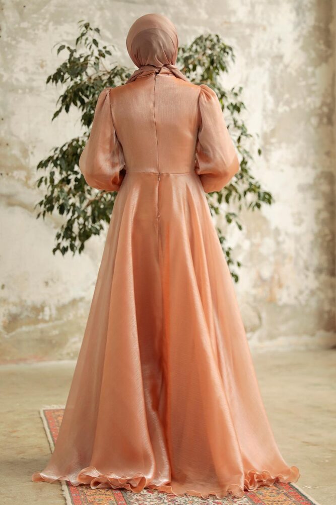 Neva Style - Stylish Biscuit Modest Islamic Clothing Prom Dress 3753BS - 2