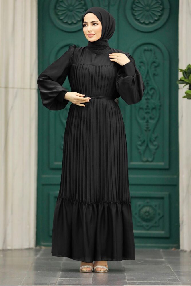 Stylish Black Islamic Clothing Engagement Dress 39651S - 1