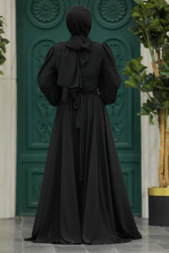 Neva Style - Stylish Black Modest Evening Dress 50173S - 5